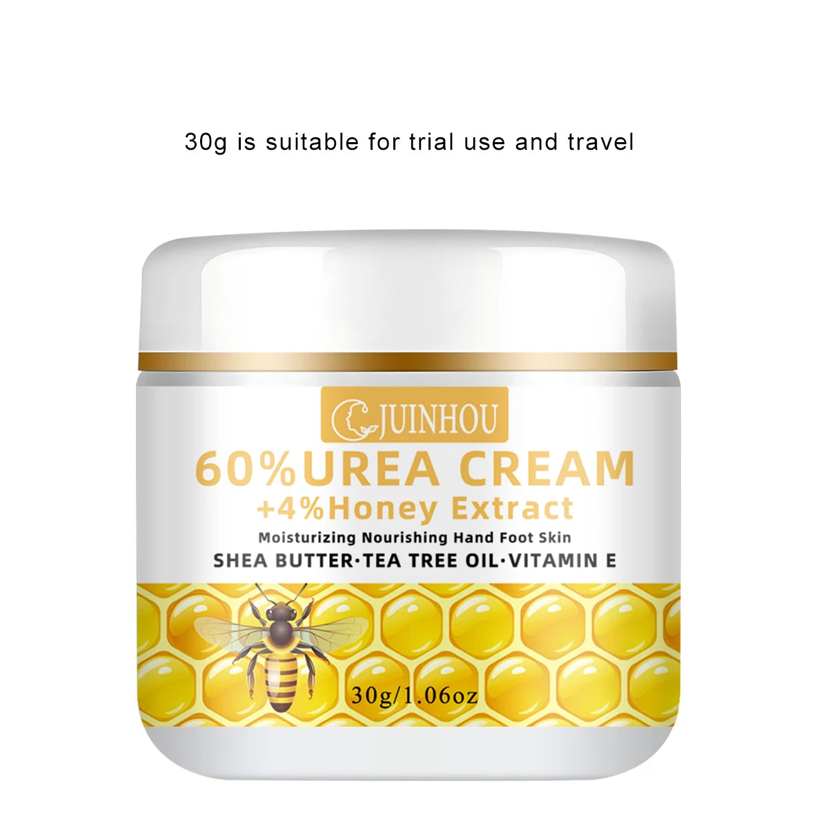 JUINHOU 60% Urea 4% Honey Hand and Foot Cream Set Soften Cracked Feet Cracked Heel Repair Deep Hydration for Dry Feet