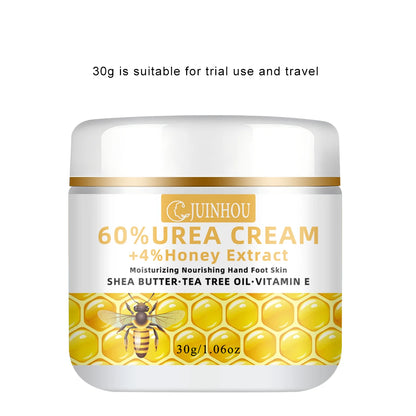JUINHOU 60% Urea 4% Honey Hand and Foot Cream Set Soften Cracked Feet Cracked Heel Repair Deep Hydration for Dry Feet