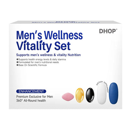 DHOP Men's Vitality Daily Supplement Pack Oyster Maca Cistanche Tablets Ashwagandha NMN DHA Capsules for Men's Energy Support