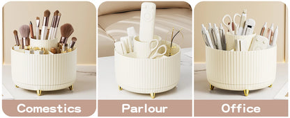 360° Rotating Makeup Cosmetic Storage Organizer Box Space-Saving Spinning Holder for Countertop Vanity Shower Bedroom Bathroom