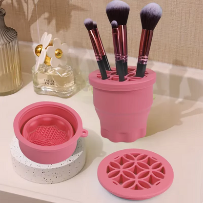 1Pcs Silicone Makeup Brush Washing Bowl Cleaning Box Sponge Powder Puff Washer Beauty Egg Drying Storage Makeup ToolArtifact