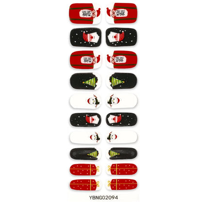 20 Tips Christmas Gel Nail Stickers Durable Materials Nail Decal Not Easy to Fall Off Popular Nail Art Nail Art Stickers
