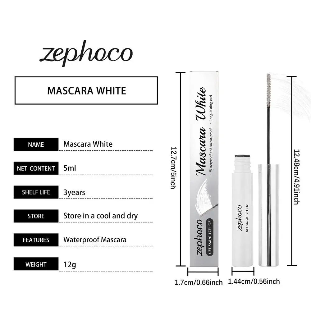 White Mascara Waterproof Fast Dry Eyelashes Curls Extension Festival Make-Up Eyelashes White Mascara