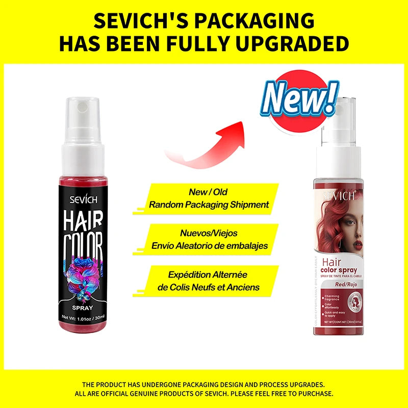 Sevich New Style Hair Color Spray One-Time Hair Color Instant Hair Salon Hair Care Styling Product For Men and Women 5 Color