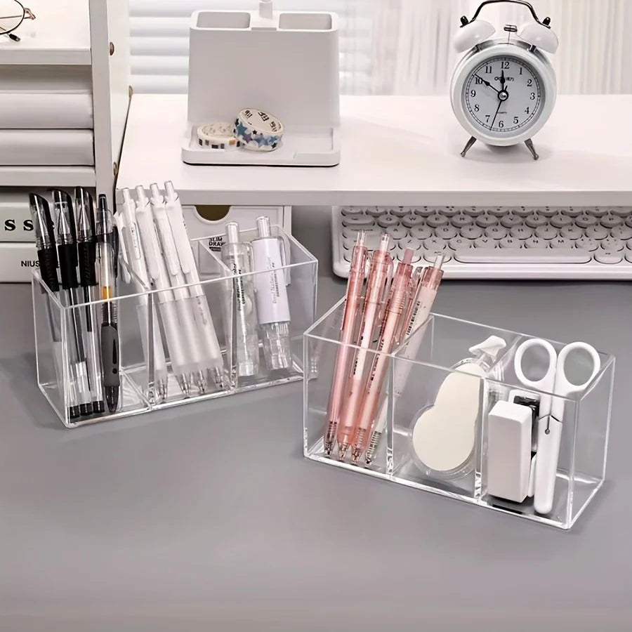 Transparent Makeup Organizer - Countertop Cosmetic Storage for Lipstick Brushes Makeup Brush Storage, Desktop Storage Pen Holder