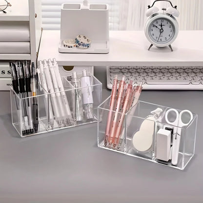 Transparent Makeup Organizer - Countertop Cosmetic Storage for Lipstick Brushes Makeup Brush Storage, Desktop Storage Pen Holder