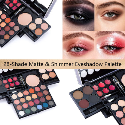 Professional Makeup Kit for Women Full Kit with Mirror, Multi-Functional Makeup Box, Eyeshadow, Blush, Lipstick All in One, Fits The Makeup Well Without Smudging Or Fading, Gifts for Wedding Season And Halloween