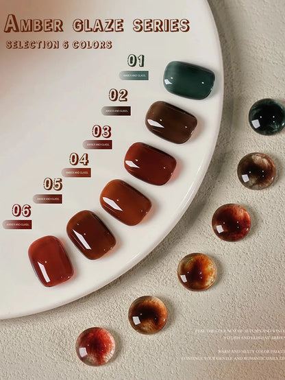 10ML 1-9pcs Hot Selling Water Blurred Clear Brown Nails Jelly Nail Polish Whitening Leopard Nails Black Green Nails