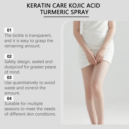 Kojic Acid Turmeric Exfoliating Spray Gentle Exfoliating Hydrating Moisturizer Smooth Brightening Dead Skin Calluses Removal