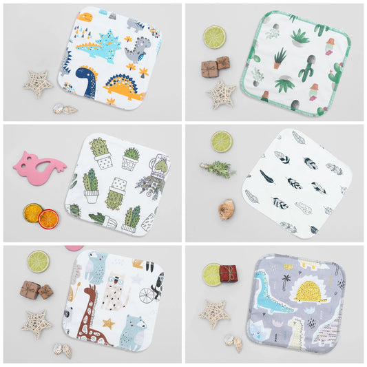 (6pcs per set) Baby Cotton Bamboo Wipes Reusable Baby Wipe Fashion Washable
