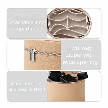 Large Capacity Cosmetic Box PU Leather Internal Storage Box Travel Organizer Bag Waterproof Zipper Closure Makeup Bag Daily Use