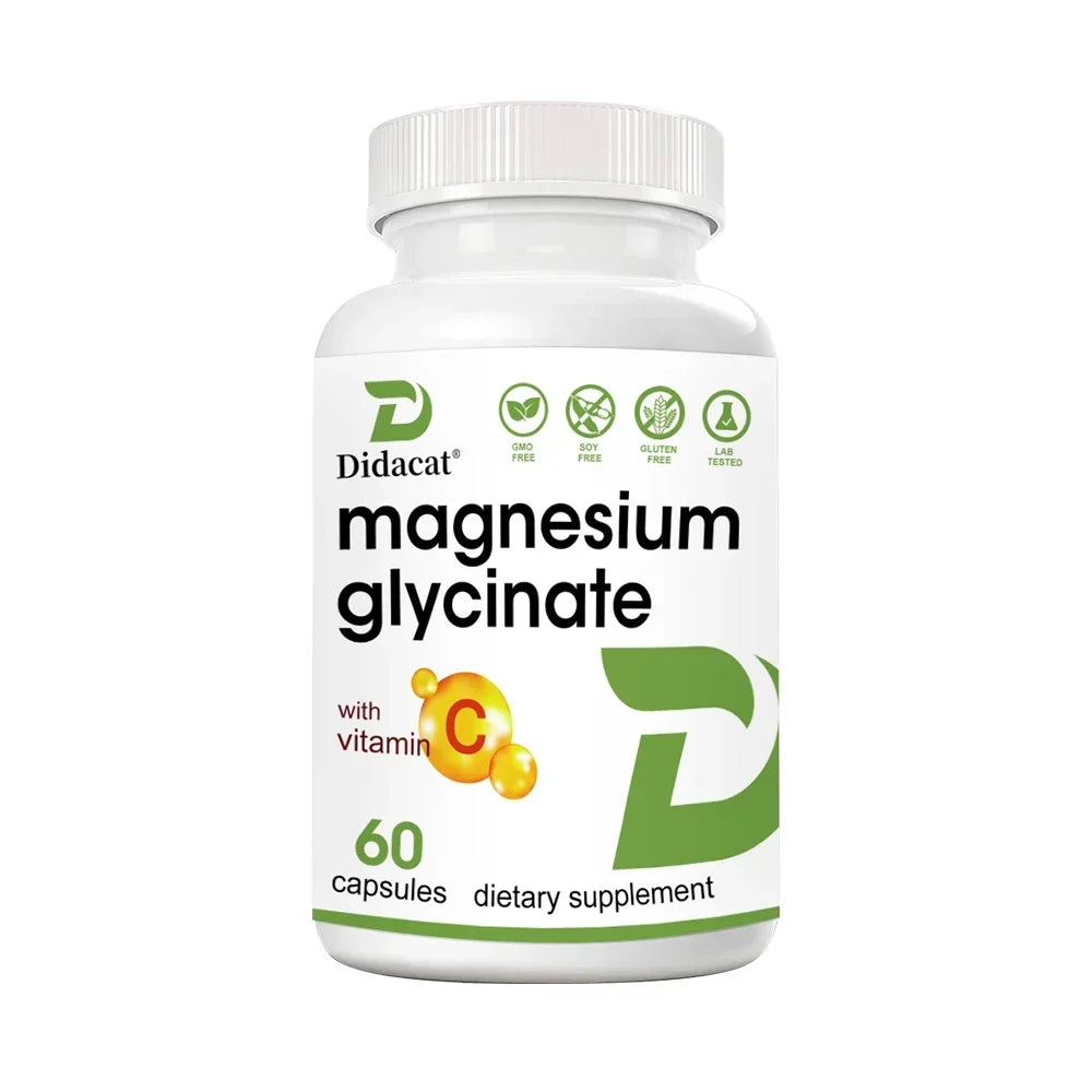 Magnesium Glycinate 1000 Mg, 120 Veggie Capsules - Highly Purified Trace Mineral for Muscle, Joint, Heart and Digestive Health