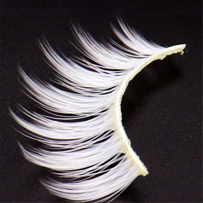 Eye Makeup Tools Halloween White Lashes Masquerade Party Natural Look False Eyelashes Reusable Cosplay White Eyelashes