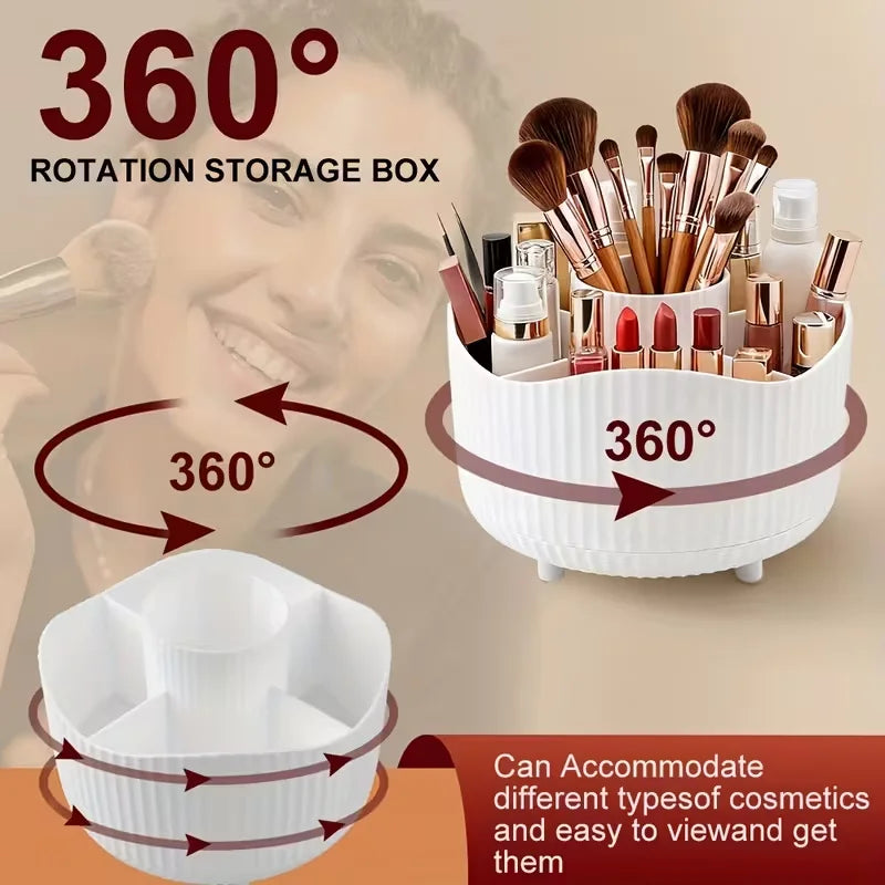 360° Rotating Makeup Brush Holder Cosmetic Brush Holder Large Capacity Lipstick Eyebrow Makeup Brush Holder Jewelry Container