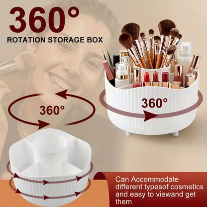 360° Rotating Makeup Brush Holder Cosmetic Brush Holder Large Capacity Lipstick Eyebrow Makeup Brush Holder Jewelry Container