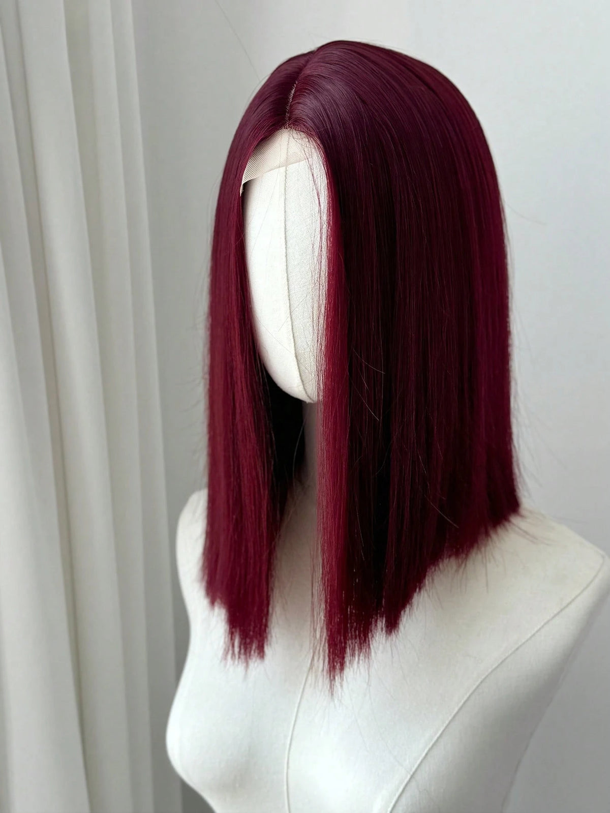Ashely Bob Red Lace Front Wigs for Women Short WINE RED Bob Wig Middle Part Synthetic Hair Wigs Heat Resistant Cosplay Hair Wigs