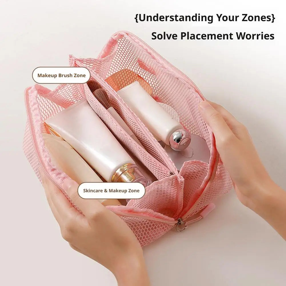 Mesh Large Capacity Cosmetic Bag Multifunction Travel Cosmetic Bag Women Toiletries Organizer Female Storage Make Up Case Tool