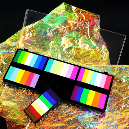 Professional Body Art 12 Colors Pastel Neon UV Color Rainbow Split Cake Face Paint Palette for Halloween Christmas