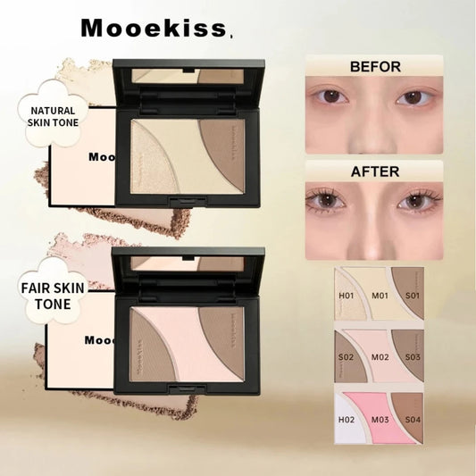 Mooekiss Three-color Contouring Plate Natural Brightening One Plate Multi-Purpose 16.5g Makeup