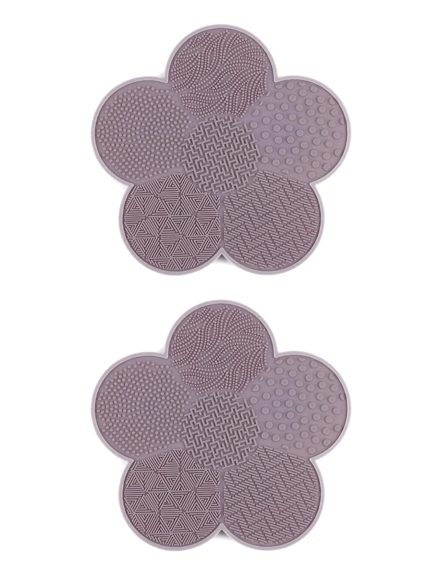Flower Shape Soft Rubber Makeup Brush Cleaner Pad Cosmetic Sponge Washing Mat Beauty Tool Cleaning Board Scrubber Artist Studio
