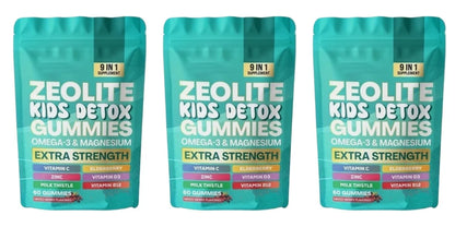 Zeolite Gummies 60 Count Contain Multivitamin Omega-3 Magnesium and Elderberry Support Detoxification & Immune System Health