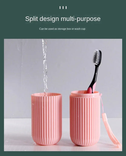 1/2pcs Portable Toothbrush Cup Bathroom Toothpaste Holder Storage Case Box Organizer Travel Toiletries Storage Cup