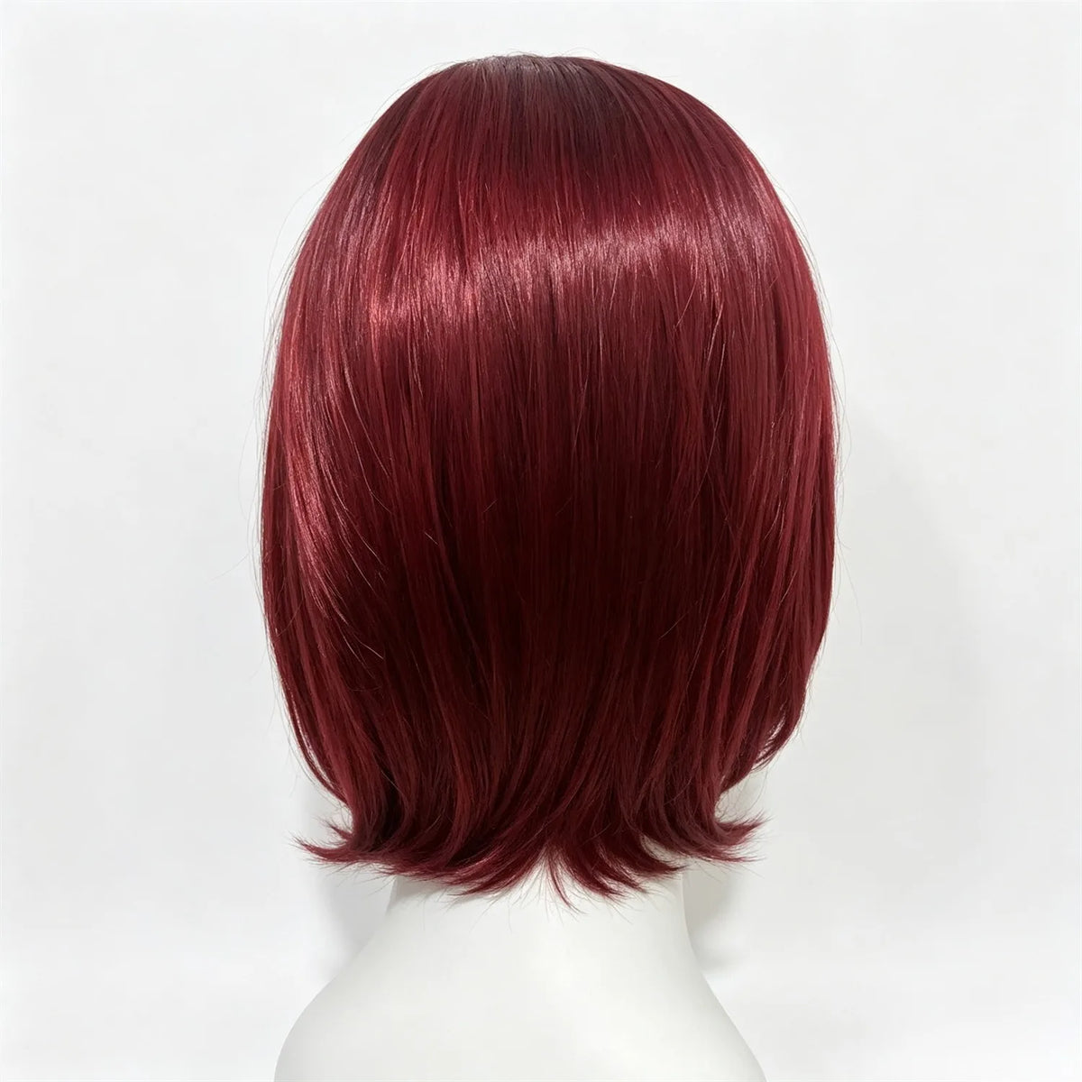 Straight Bob Wig 14 Inch Redwine Heat Resistant Synthetic Wig For Women