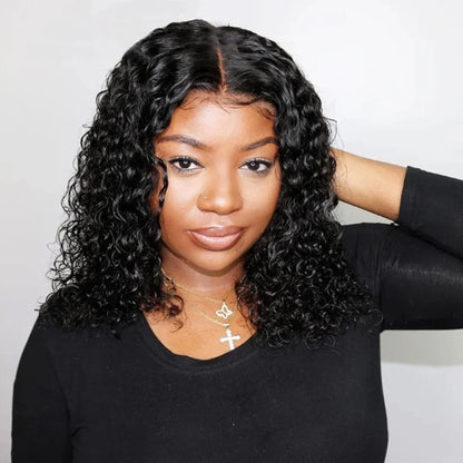 Indian Human Hair Jerry Curly Wig 300% Density Virgin Hair Wig Natural Color Kinky Curly 5x5 Transparent Lace Wig For Women