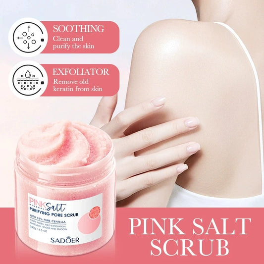 SADOER Himalayan Pink Salt Body Scrub Moisturizing Cream Exfoliating Whitenting Arm Scrub Exfoliator Body Lotion Skin Care