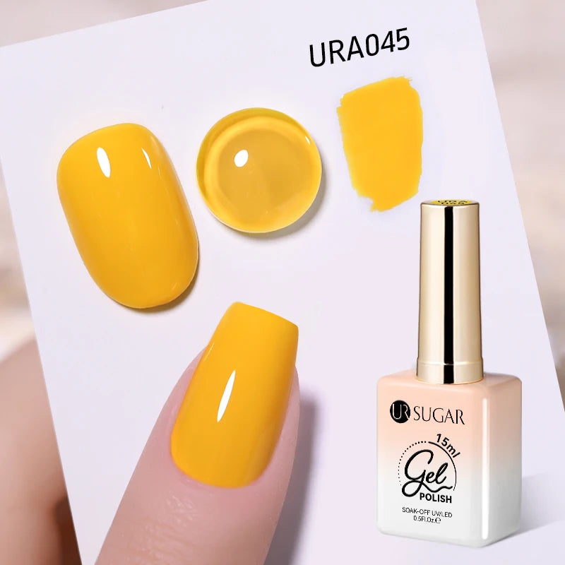 UR SUGAR 15ml Gel Nail Polish Neon Blue Red Green Pastal Nude UV/LED Soak Off No Wipe Nail Gel Polish Suitable For Summer Autumn