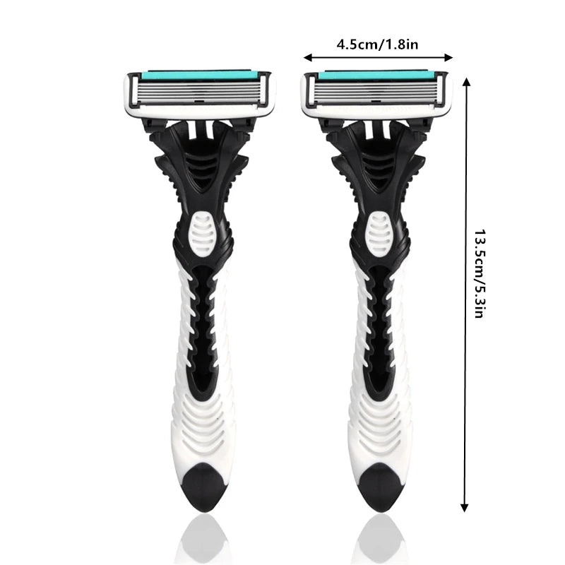 1pc/3pcs/5pcs High-Quality Manual Razor – 6-Layer Sharp Blades for Smooth & Comfortable Shaving for Men’s Grooming & Daily Use