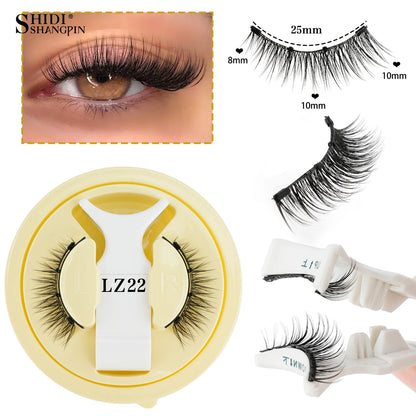 1/2 Pairs Reusable Magnetic Eyelashes Handmade Natural False Eyelash with Magnetic Tweezers Makeup Tool Fluffy Faux Mink Lashes