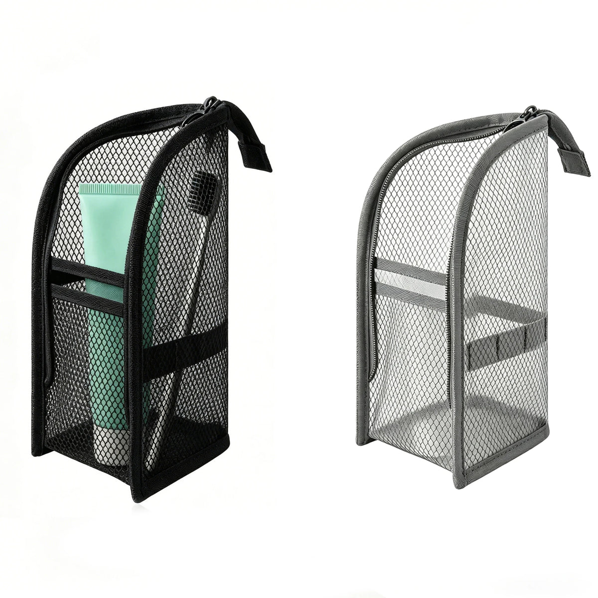 Waterproof Foldable Mesh Toiletry Bag Set for Women Portable Travel Organizer Stand-Up Cosmetic Pouch Bathroom Accessories