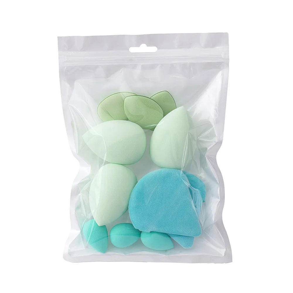 12pcs Makeup Accessories All-Purpose Makeup Sponge Set 4Types Beauty Tools Cosmetic Puff Dry Wet Dual Use Powder Puff