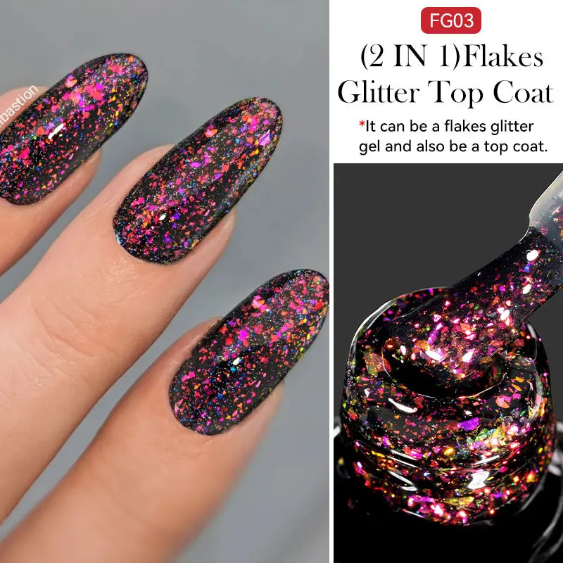 LILYCUTE 7ML Champagne Gold Reflective Glitter Gel Nail Polish Superflash Colorful Sparkling Effect For Manicure Nail Art UV Gel