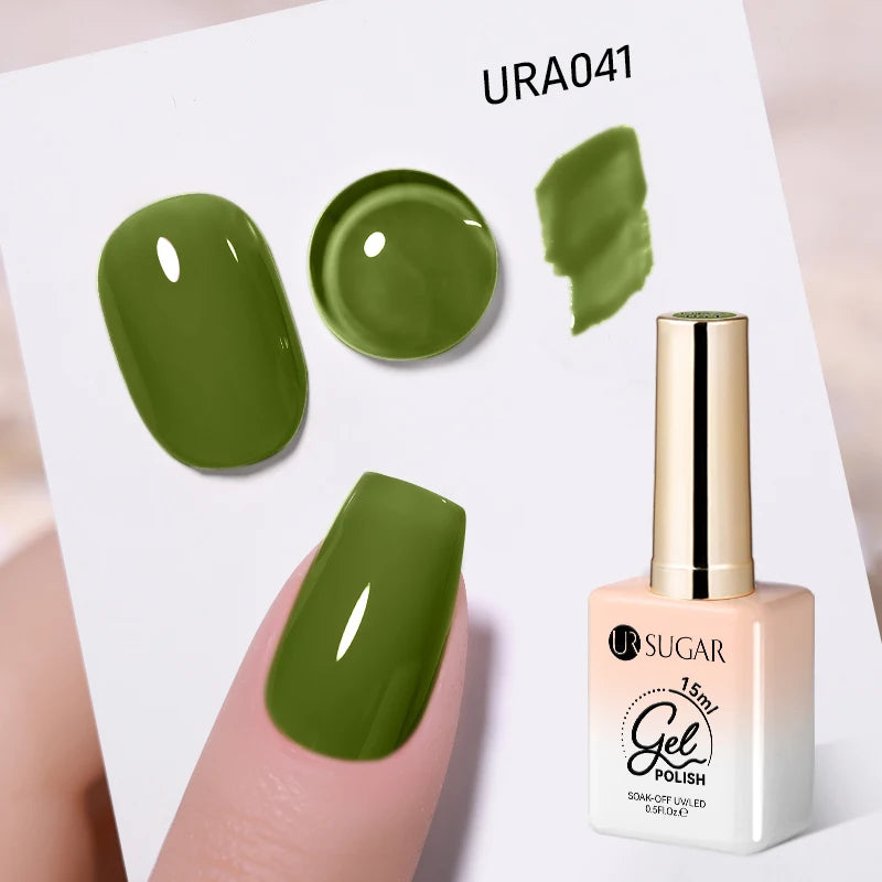 UR SUGAR 15ml Gel Nail Polish Neon Blue Red Green Pastal Nude UV/LED Soak Off No Wipe Nail Gel Polish Suitable For Summer Autumn