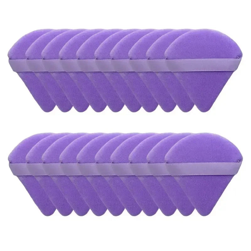2/5/10/20Pcs Triangle Velvet Powder Puff Mini Face Makeup Sponge Washable Lightweight Cosmetics