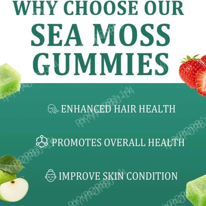 Irish Sea Moss Gummies 1500mg Equivalent 16 in 1 Botanical Blend,Support Digestion&Mood,Antioxidant Protection,Apple Flavor,30Ct