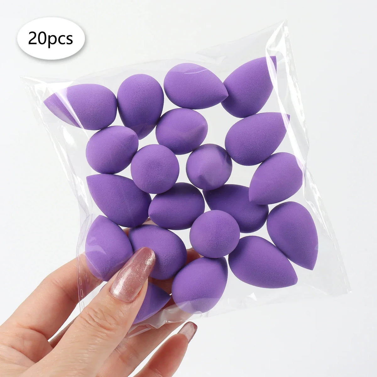 20pcs Mini Finger Puff Beauty Cosmetic Foundation Cosmetic Sponge Makeup Blender Suitable for Cream & Powder Concealer