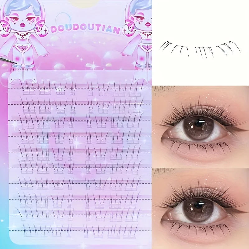 Duoduotian Cat Paw Lower Eyelashes Beginner Friendly 10-14mm Easy to Apply Quick Segmented Style