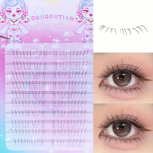 Duoduotian Cat Paw Lower Eyelashes Beginner Friendly 10-14mm Easy to Apply Quick Segmented Style
