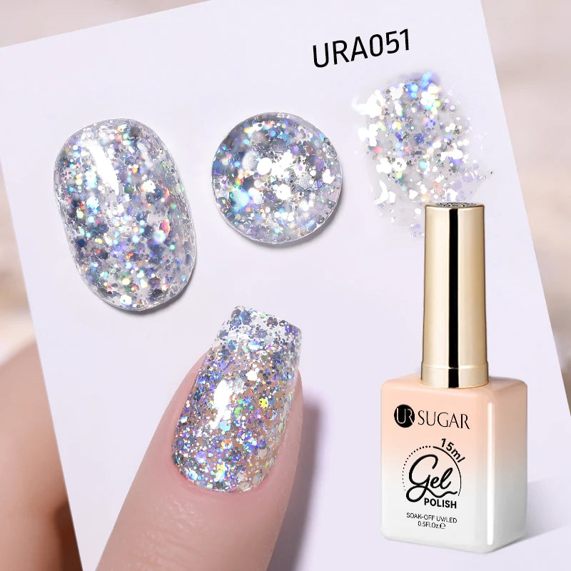 UR SUGAR 15ml Gel Nail Polish Neon Blue Red Green Pastal Nude UV/LED Soak Off No Wipe Nail Gel Polish Suitable For Summer Autumn