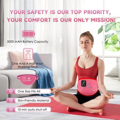 Astarexin 156 LEDs Red Light Infrared Therapy Menstrual Belt, Heating Pad for Period Cramps, Waist & Abdomen Pain Relief