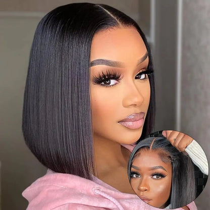 2026 New Wear And Go Glueless Wigs Human Hair Bob Straight Front Wigs Human Hair Upgraded No Glue Front Wigs For Women