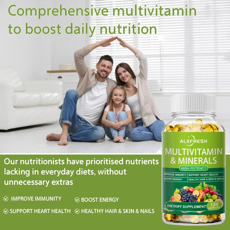 Comprehensive Multivitamin to Enhance Daily Nutrition Improve Immunity and Energy Support Heart Hair Skin and Nail Health levels