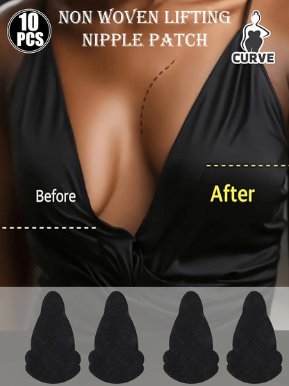 10-Pack Invisible Breast Petals, Skin-Friendly and Breathable Lift-Up Stickers, Ultra-Strong Adhesive Chest Support Pads