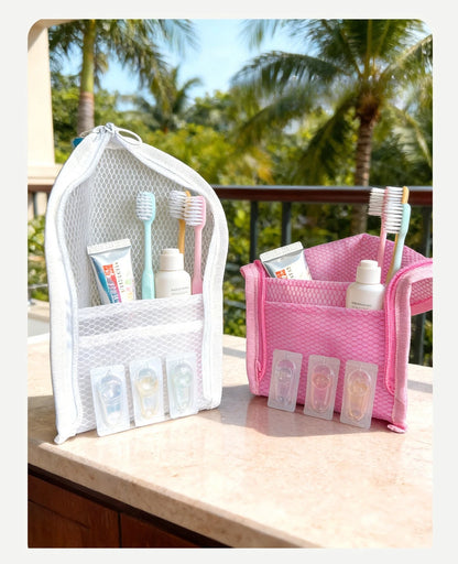 Standing Mesh Toiletry Bag Portable EVA Travel Foldable Toothbrush Cosmetic Organizer Women Bathroom Storage Pouch Сумка
