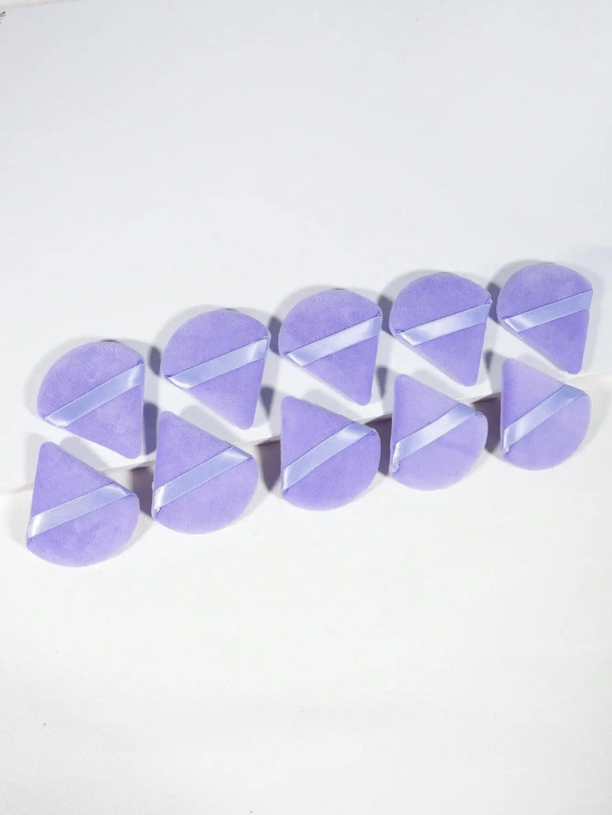 10 Pcs Triangle Velvet Powder Puff Pizza Flours Mini Face Makeup Sponge Cosmetics Washable Lightweight Makeup Tool