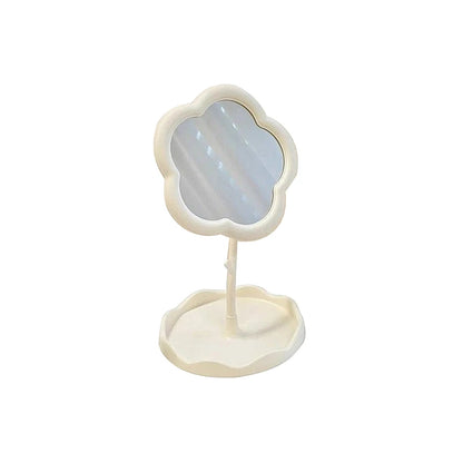 Desktop Makeup Mirror Heart Shape Makeup Vanity Portable Double-side Vanity Mirror Hand Mirror Cosmetic Compact Mirror for Women