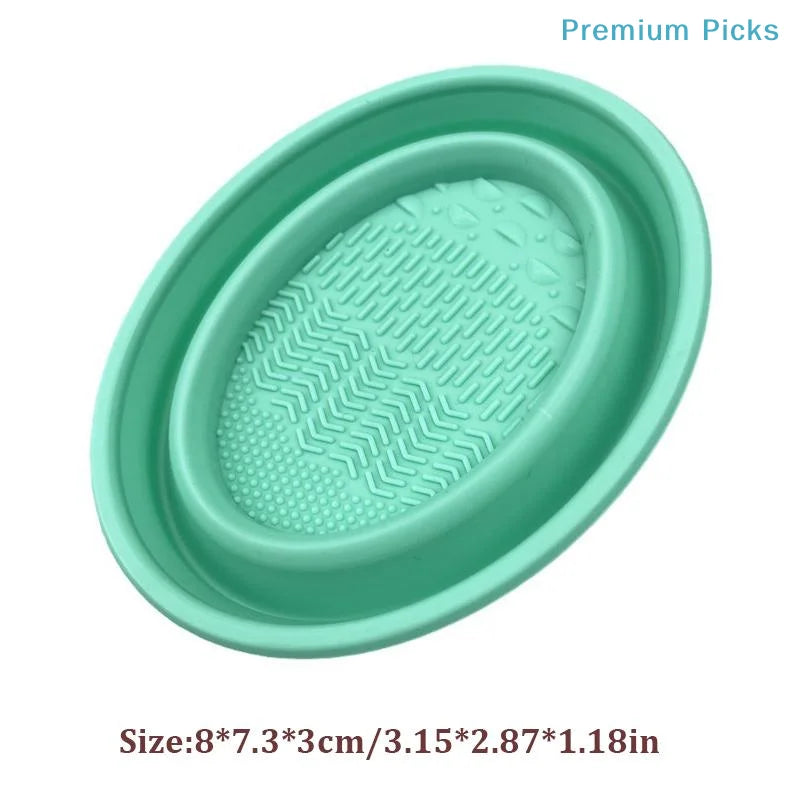 Soft Silicone Makeup Brush Cleaner Folding Powder Puff Cleaning Bowl Eyeshadow Brushes Wash Clean Mat Beauty Tools Scrubber Box